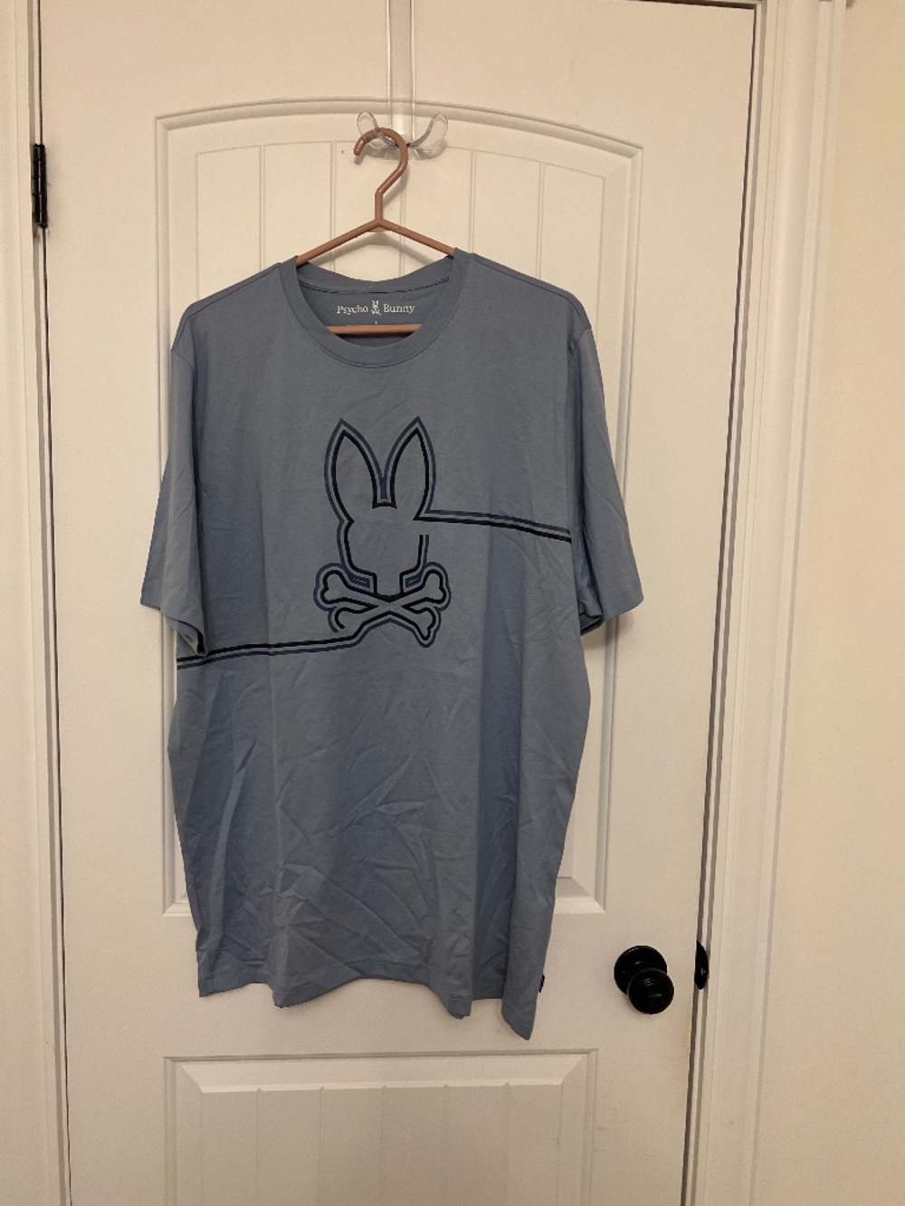 Psycho Bunny Men’s Short Sleeve Tee - Light Blue with Navy Logo